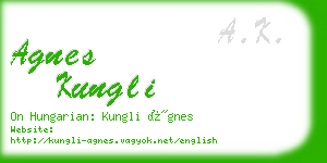 agnes kungli business card